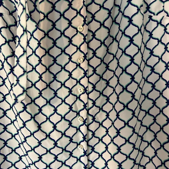 Tommy Hilfiger button up with tie in the front blouse. Size Small - Picture 2 of 6